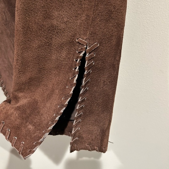 Vintage suede leather Brown Women's Bohemian Jacket - Picture 5 of 7
